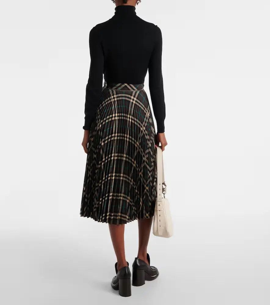 Burberry Pleated checked midi skirt | Thumbnail 3