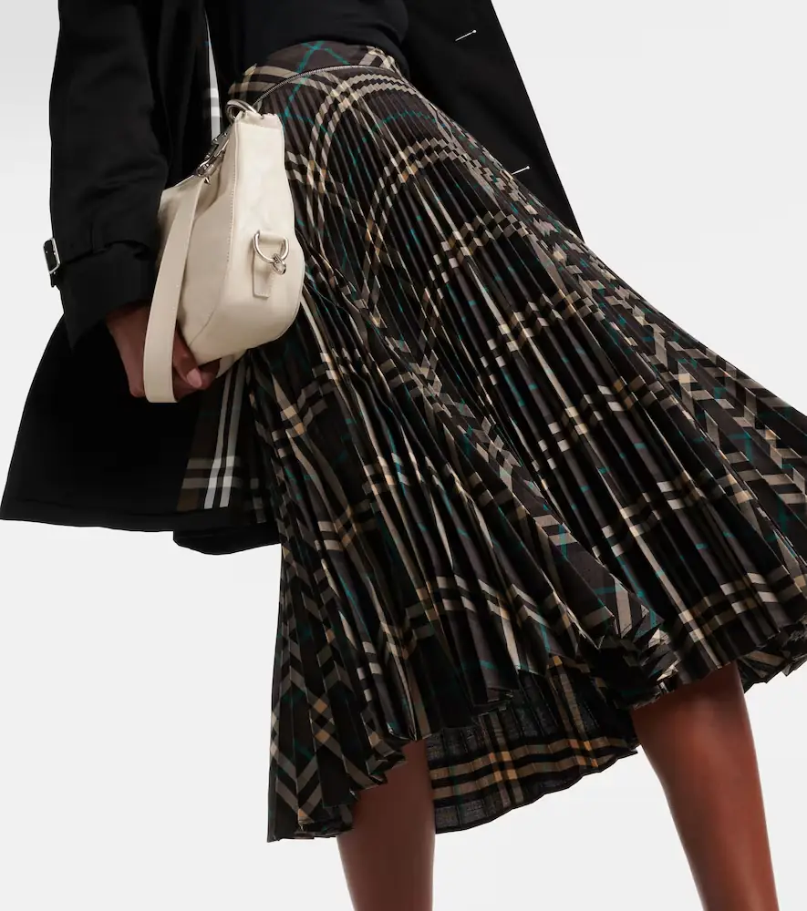 Burberry Pleated checked midi skirt | Thumbnail 4