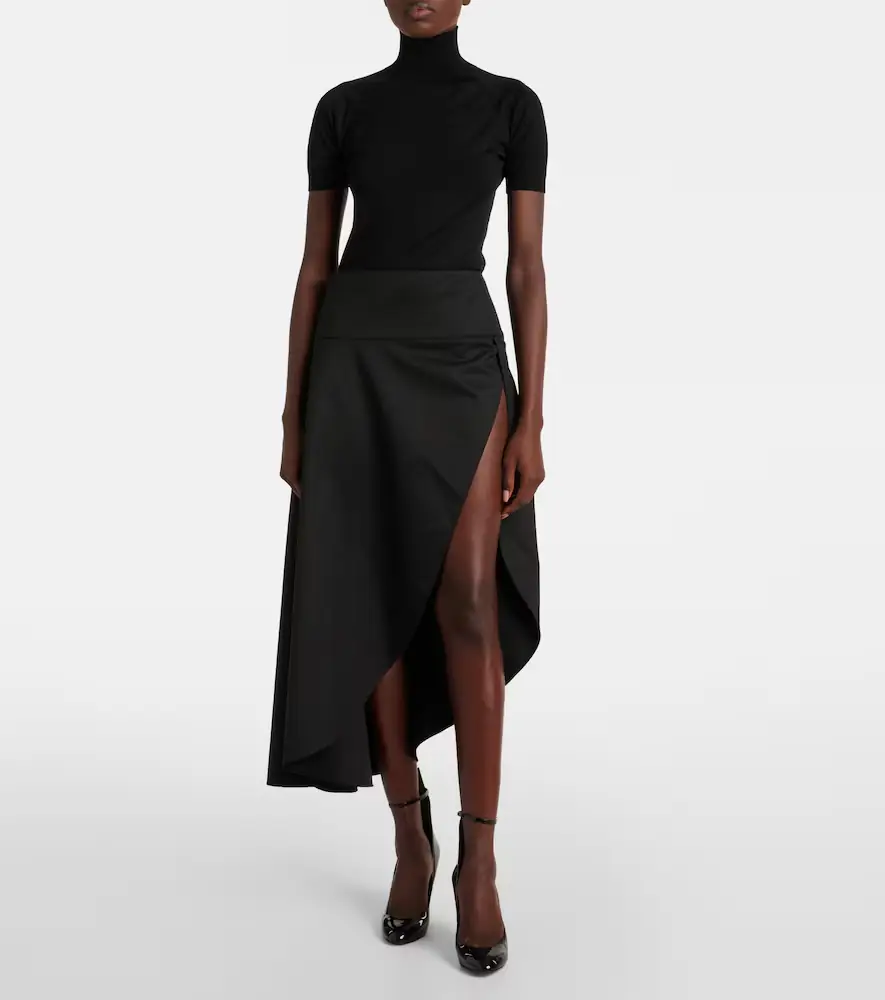ALAÏA ALAÏA Asymmetric wool midi skirt | Thumbnail 2 ALAÏA ALAÏA Asymmetric wool midi skirt | Thumbnail 2