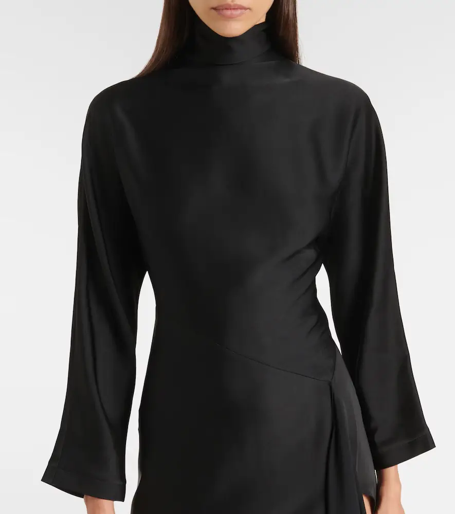 ALAÏA ALAÏA Asymmetric satin midi dress | Thumbnail 2