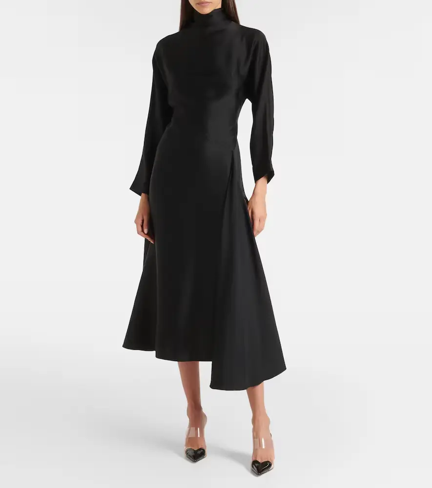 ALAÏA ALAÏA Asymmetric satin midi dress | Thumbnail 5