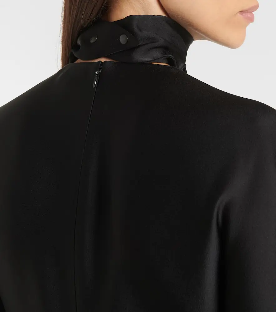 ALAÏA ALAÏA Asymmetric satin midi dress | Thumbnail 6