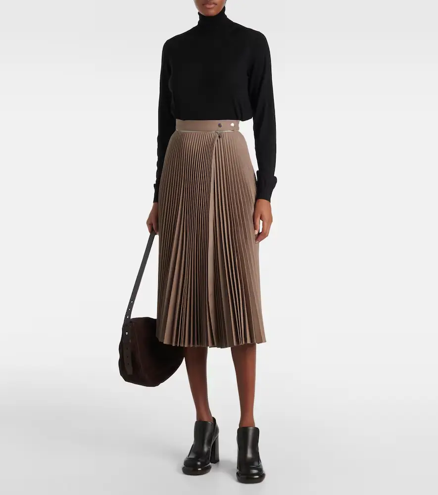 Burberry Pleated wool midi skirt | Thumbnail 3 Burberry Pleated wool midi skirt | Thumbnail 3