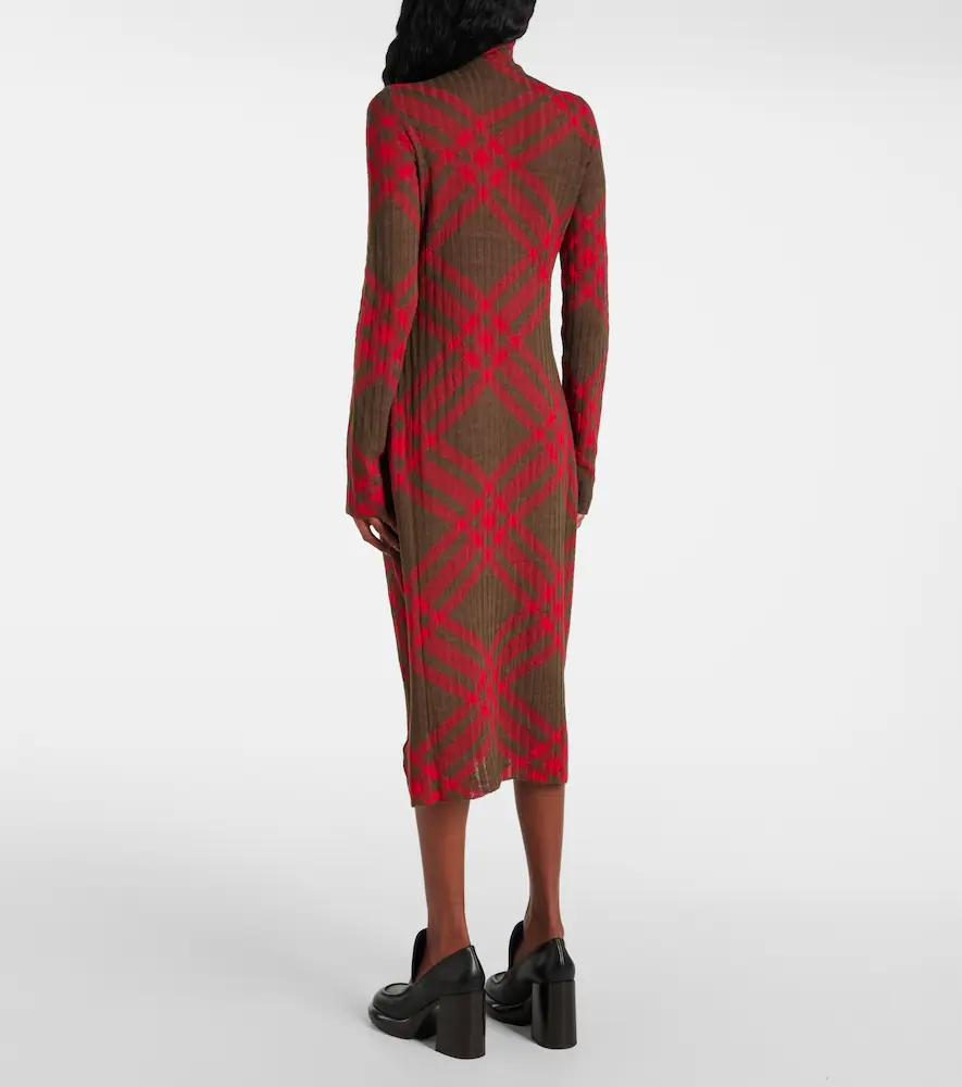 Burberry Check ribbed-knit midi dress | Thumbnail 2 Burberry Check ribbed-knit midi dress | Thumbnail 2