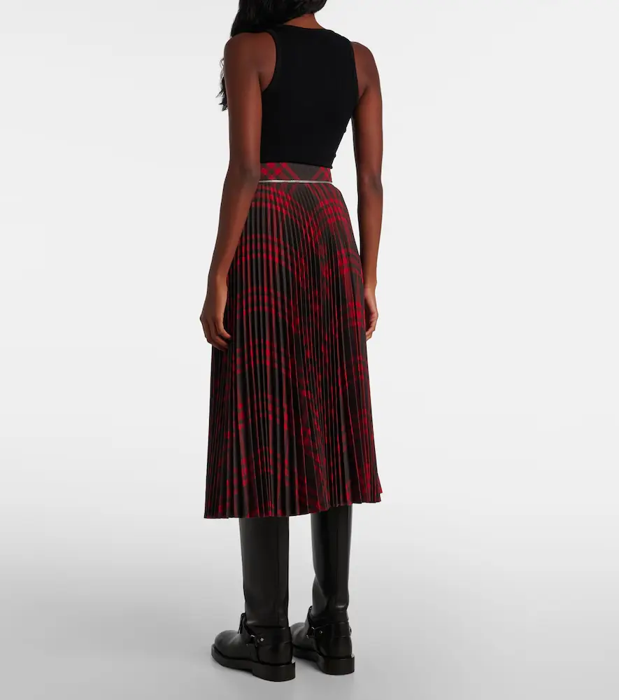 Burberry Check plissé midi skirt | Thumbnail 3