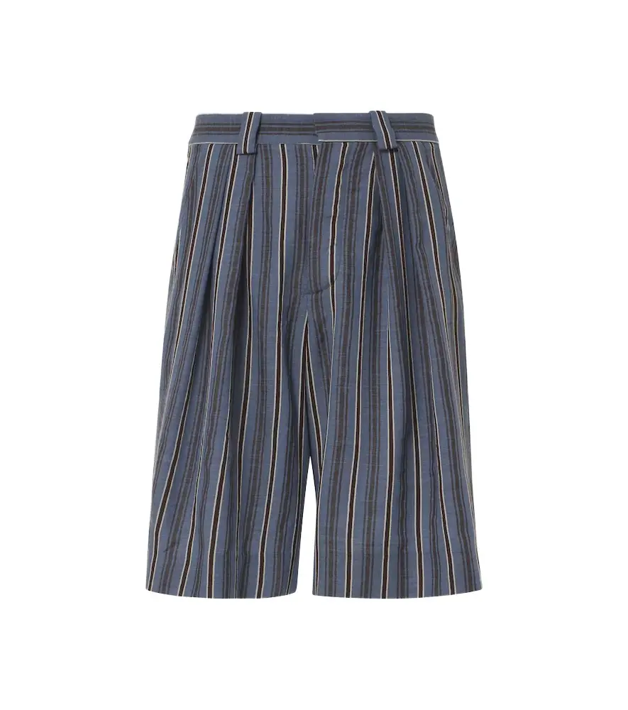 KING & TUCKFIELD Striped wool Bermuda shorts