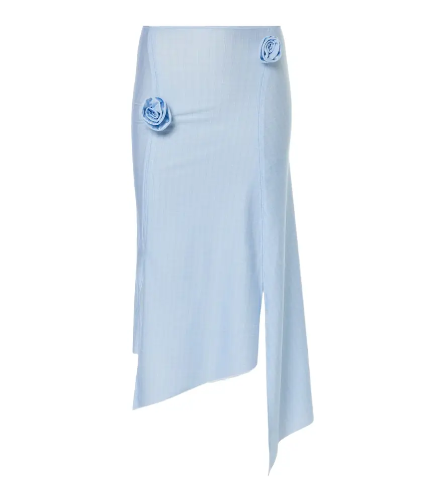 Coperni Floral-appliqué asymmetric midi skirt | Image 1 Coperni Floral-appliqué asymmetric midi skirt | Image 1