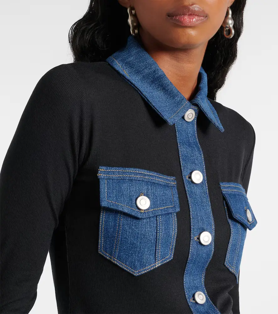 Coperni Denim-trimmed top | Thumbnail 7 Coperni Denim-trimmed top | Thumbnail 7