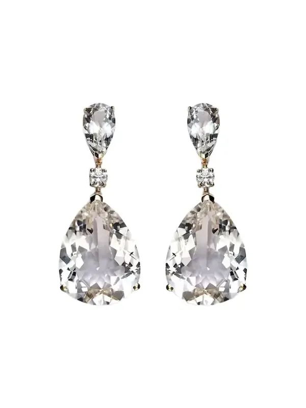 Sophia 14kt gold earrings with topaz and diamonds