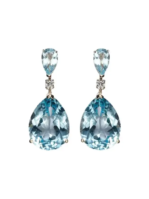 Sophia 14kt gold earrings with topaz and diamonds