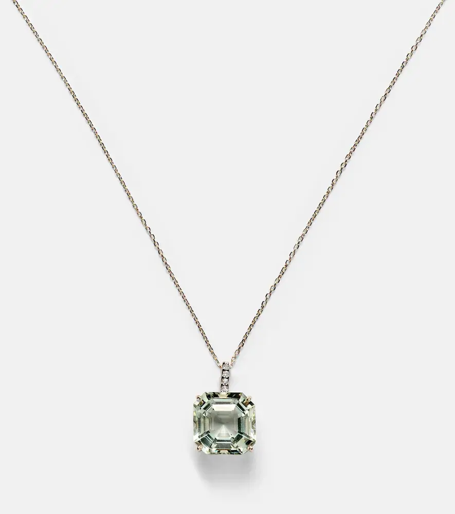 Mateo 14kt gold necklace with green amethyst and diamonds | Thumbnail 2 Mateo 14kt gold necklace with green amethyst and diamonds | Thumbnail 2
