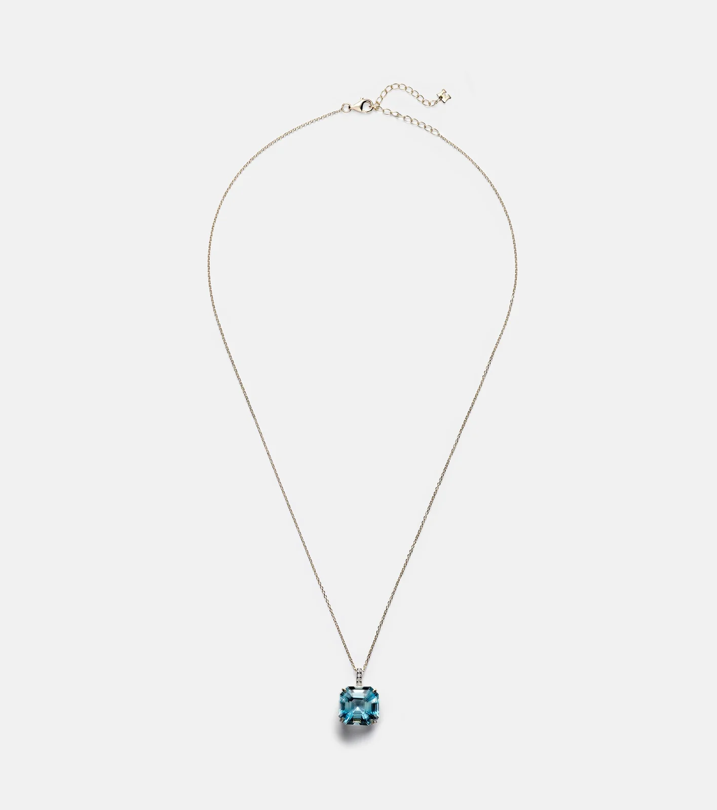 14kt gold necklace with topaz and diamonds