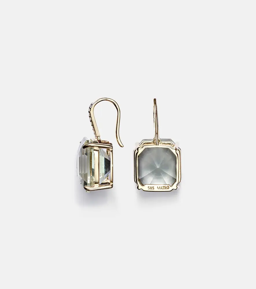 Mateo 14kt gold earrings with amethysts and diamonds | Thumbnail 2 Mateo 14kt gold earrings with amethysts and diamonds | Thumbnail 2