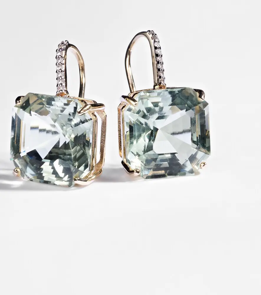 Mateo 14kt gold earrings with amethysts and diamonds | Thumbnail 3 Mateo 14kt gold earrings with amethysts and diamonds | Thumbnail 3