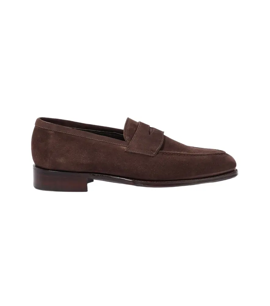 George Cleverley Bradley II suede penny loafers