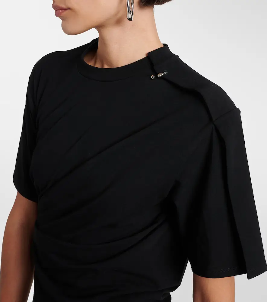 Mugler Draped cotton-blend jersey minidress | Thumbnail 3 Mugler Draped cotton-blend jersey minidress | Thumbnail 3