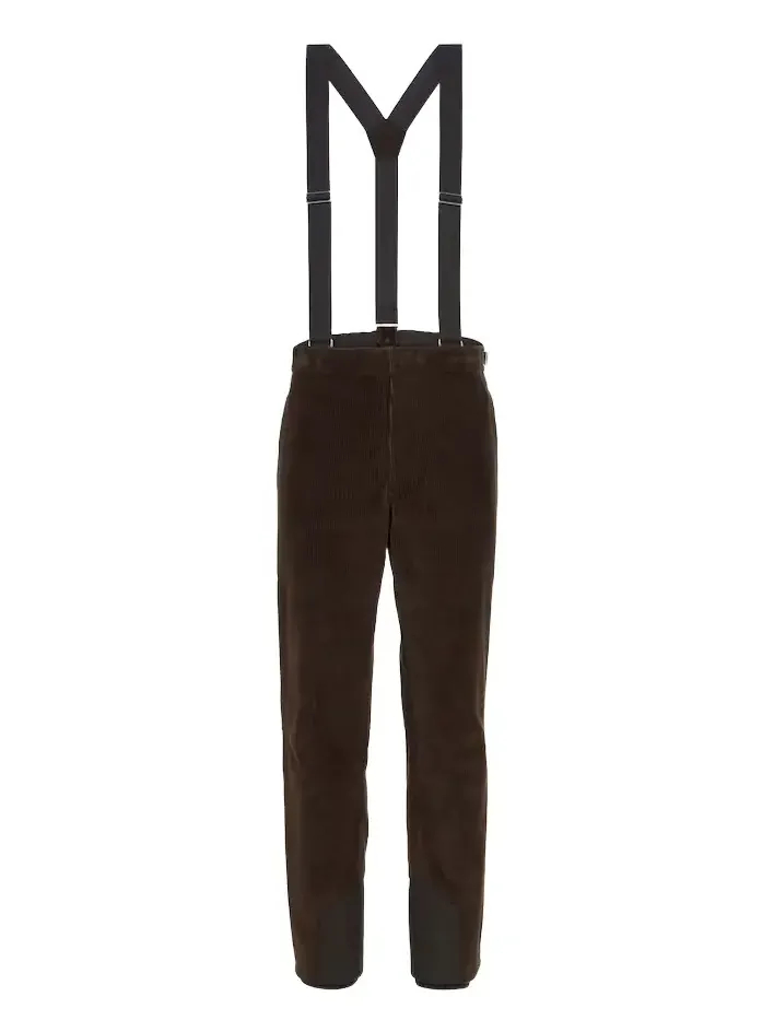 Zegna Cashmere and cotton corduroy ski salopettes