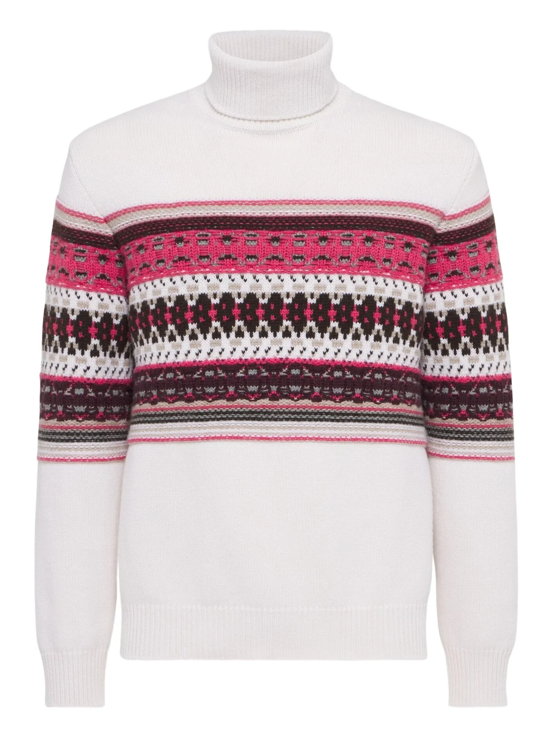 Intarsia cashmere turtleneck sweater