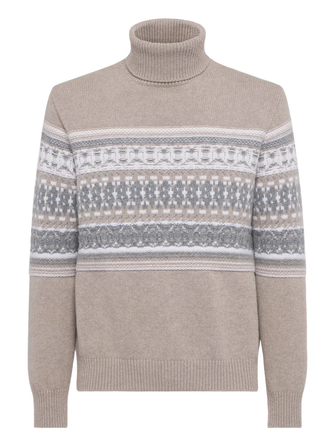 Zegna Jacquard cashmere turtleneck sweater