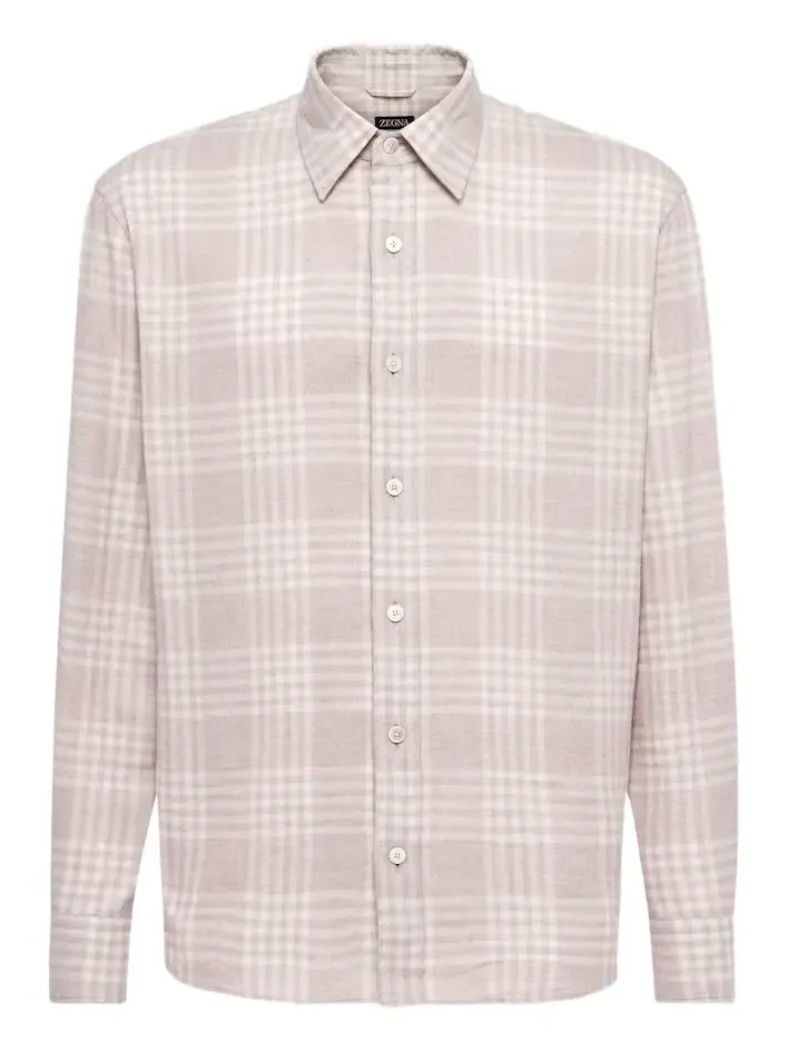 Checked cotton flannel shirt Checked cotton flannel shirt