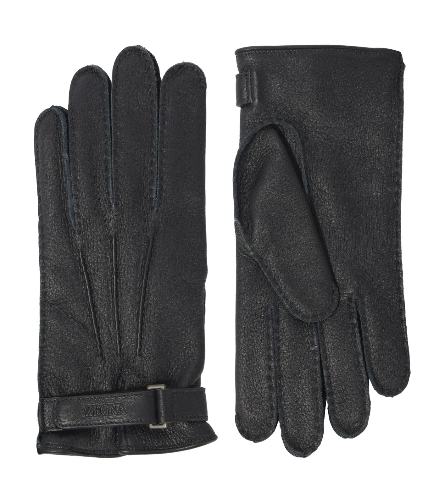 Zegna Embossed leather gloves
