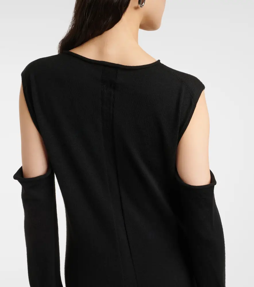 Rick Owens Caped wool maxi dress | Thumbnail 5