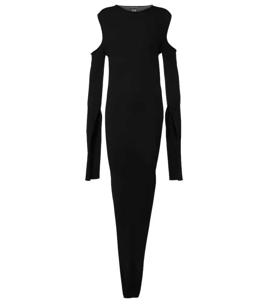 Rick Owens Caped wool maxi dress