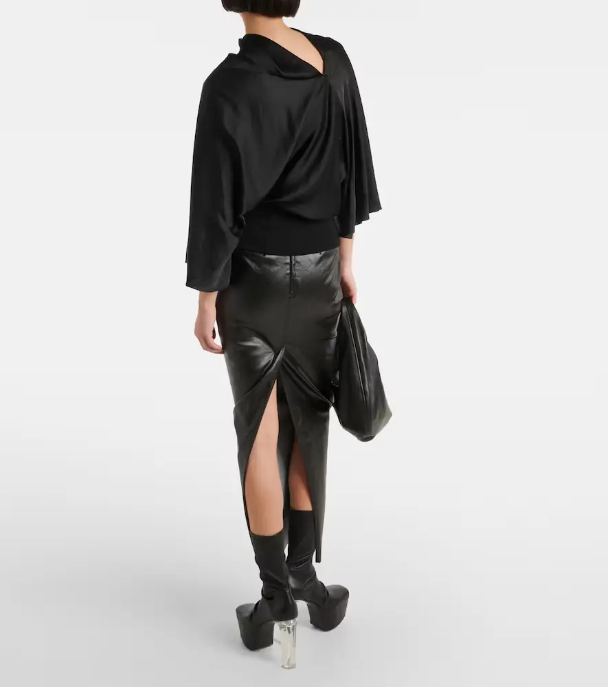 Rick Owens Cylinder draped jersey top | Thumbnail 4