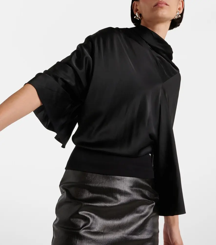 Rick Owens Cylinder draped jersey top | Thumbnail 5