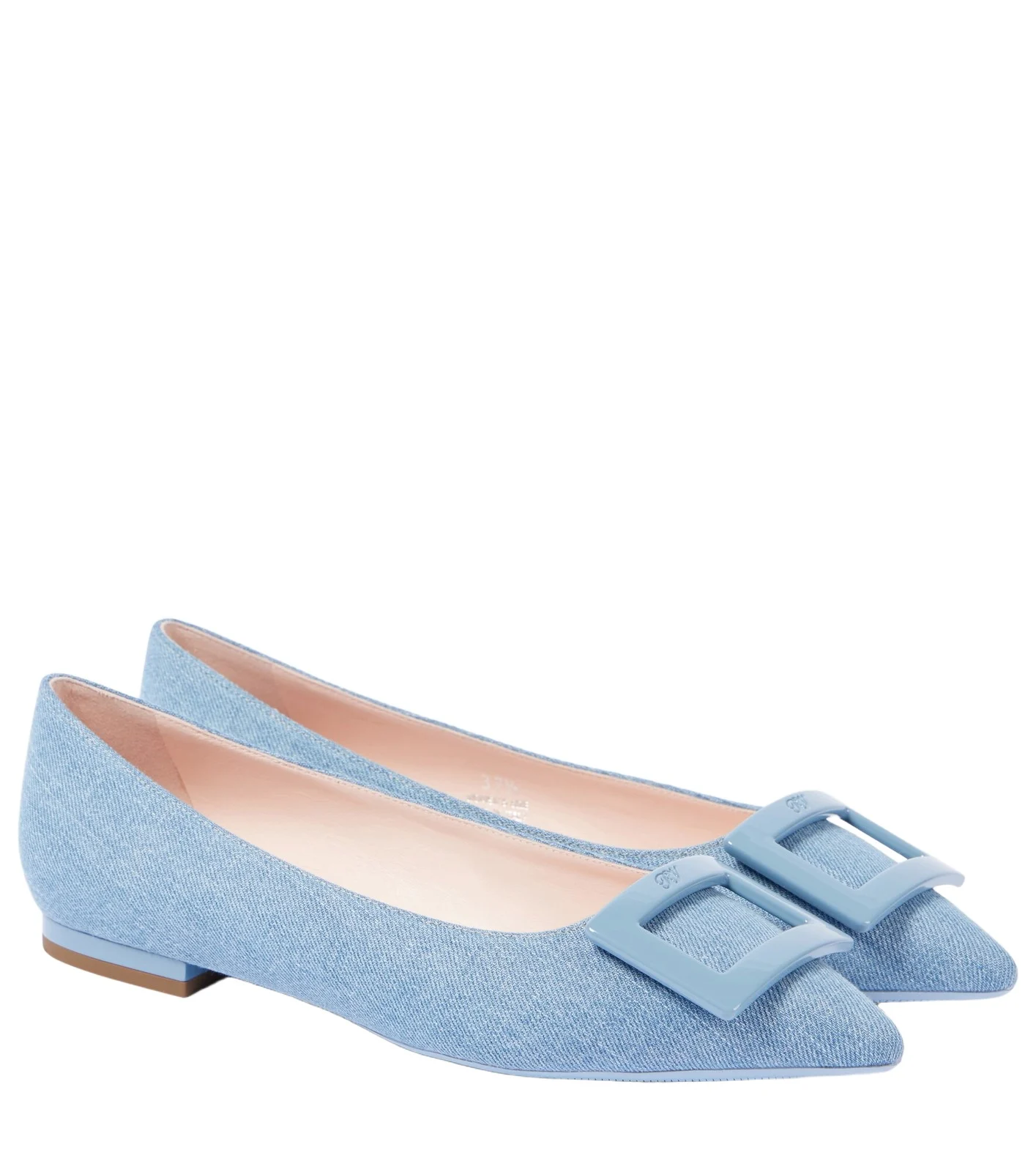 Roger Vivier Gommettine Ball denim ballet flats