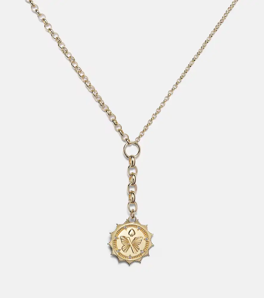 Foundrae Reverie Medium 18kt gold pendant necklace with diamonds | Thumbnail 2