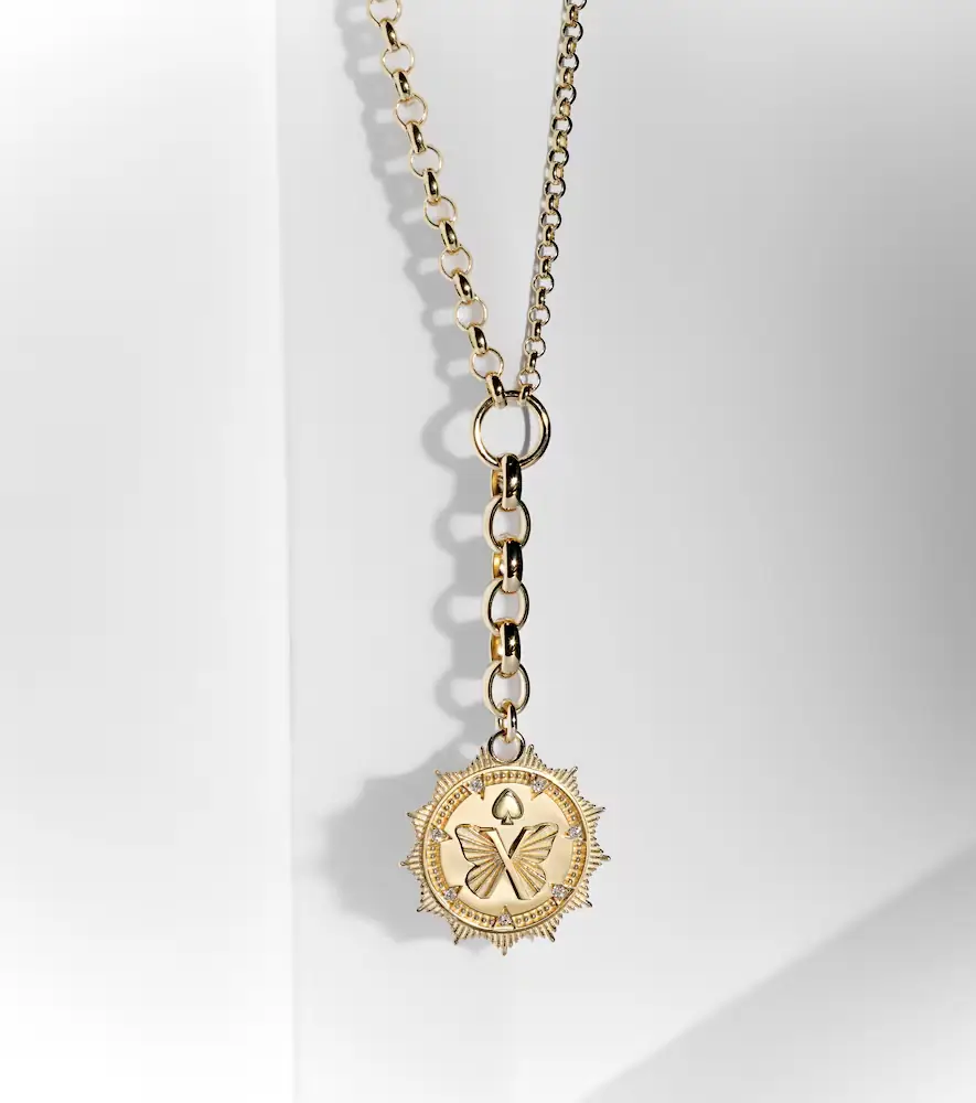 Foundrae Reverie Medium 18kt gold pendant necklace with diamonds | Thumbnail 5