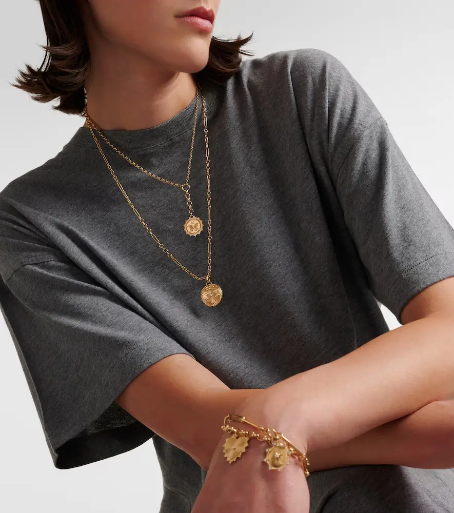 Foundrae Reverie Medium 18kt gold pendant necklace with diamonds | Thumbnail 7