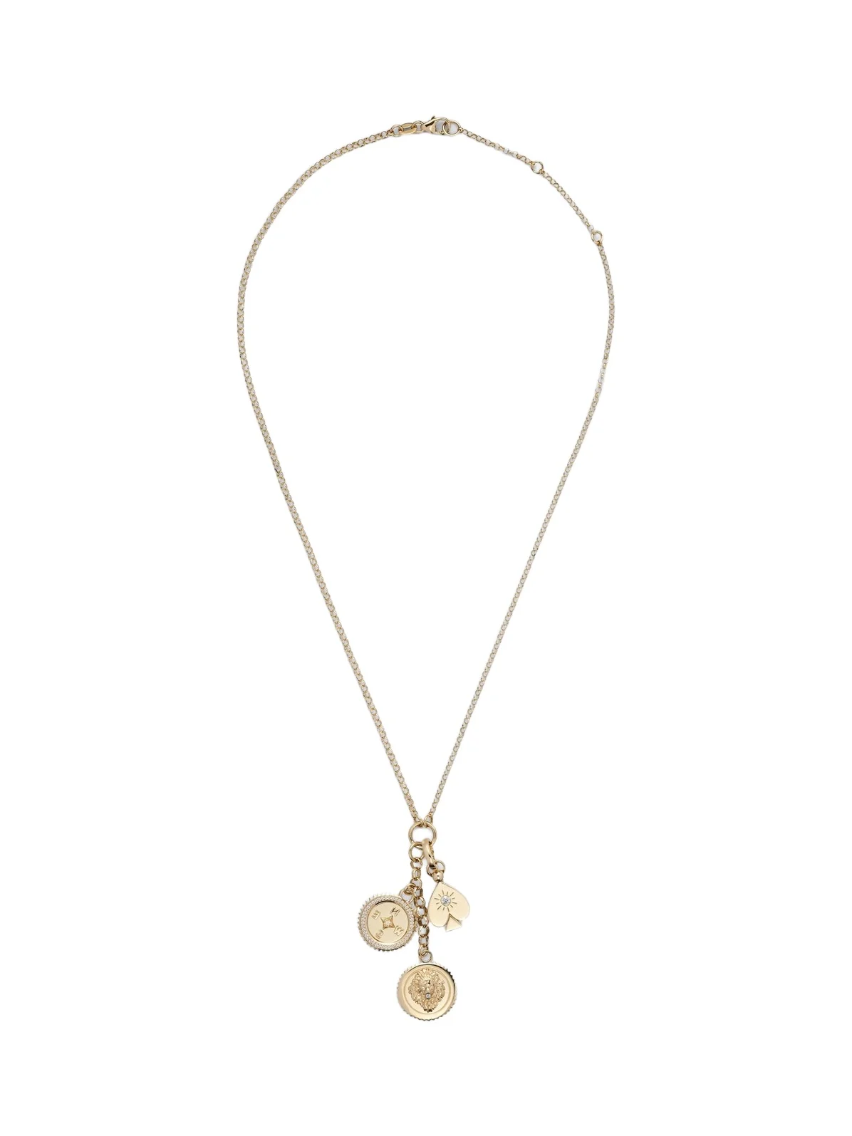 Strength, Internal Compass & Reverie 18kt gold pendant necklace with diamonds Strength, Internal Compass & Reverie 18kt gold pendant necklace with diamonds