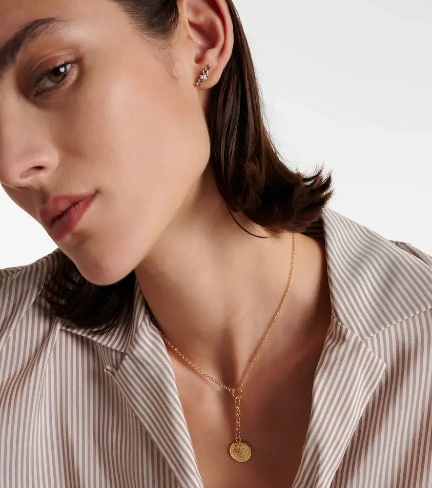 Foundrae Strength 18kt gold pendant necklace with diamond | Thumbnail 3