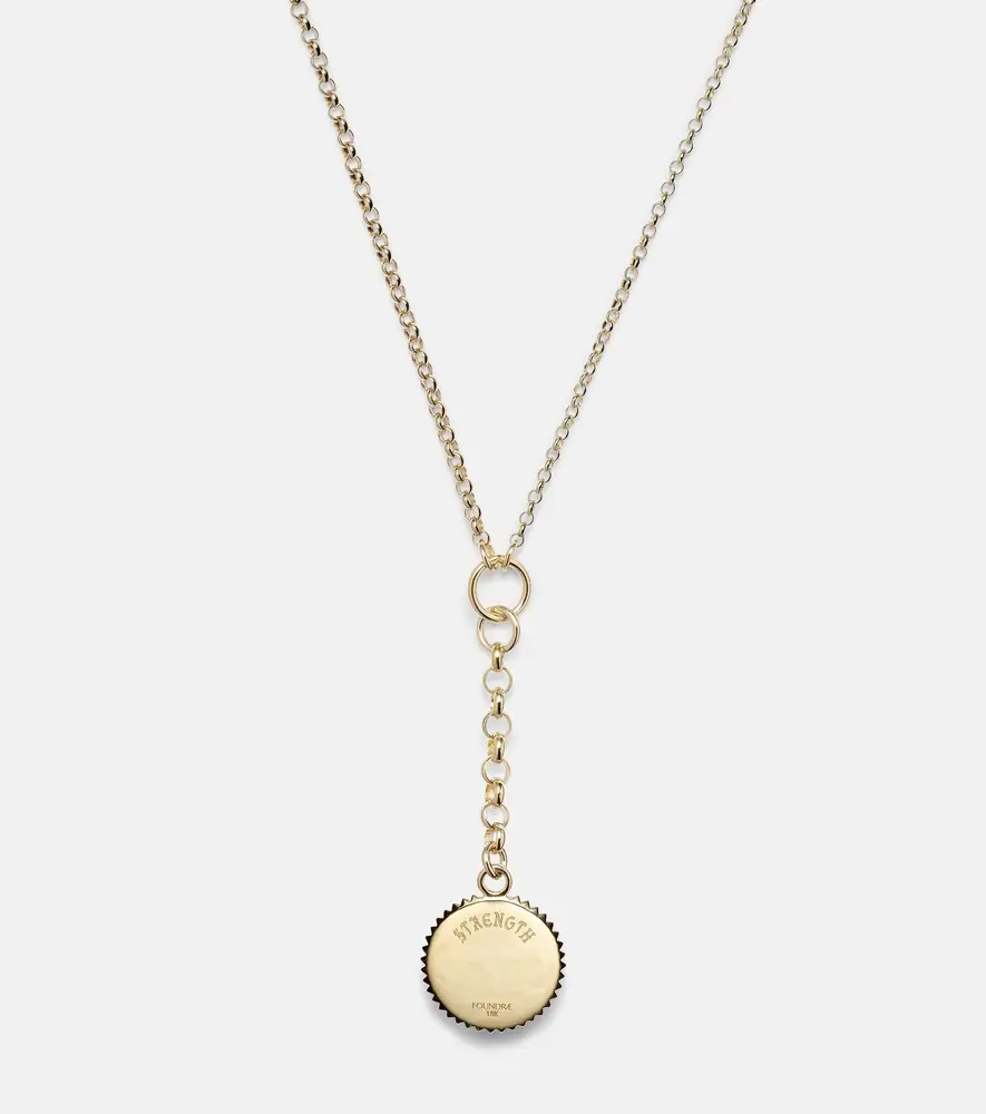 Foundrae Strength 18kt gold pendant necklace with diamond | Thumbnail 4