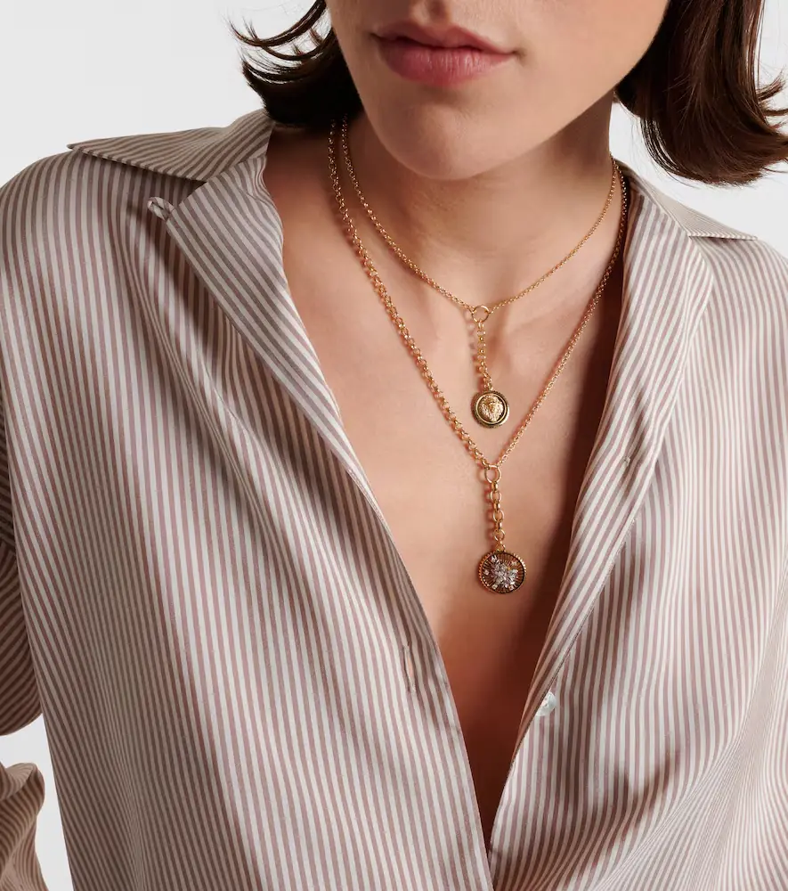 Foundrae Strength 18kt gold pendant necklace with diamond | Thumbnail 5