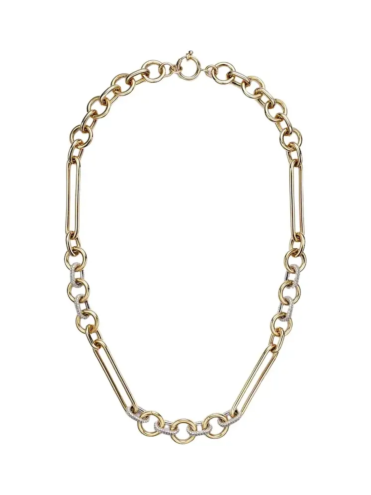 18kt gold chain necklace with diamonds 18kt gold chain necklace with diamonds