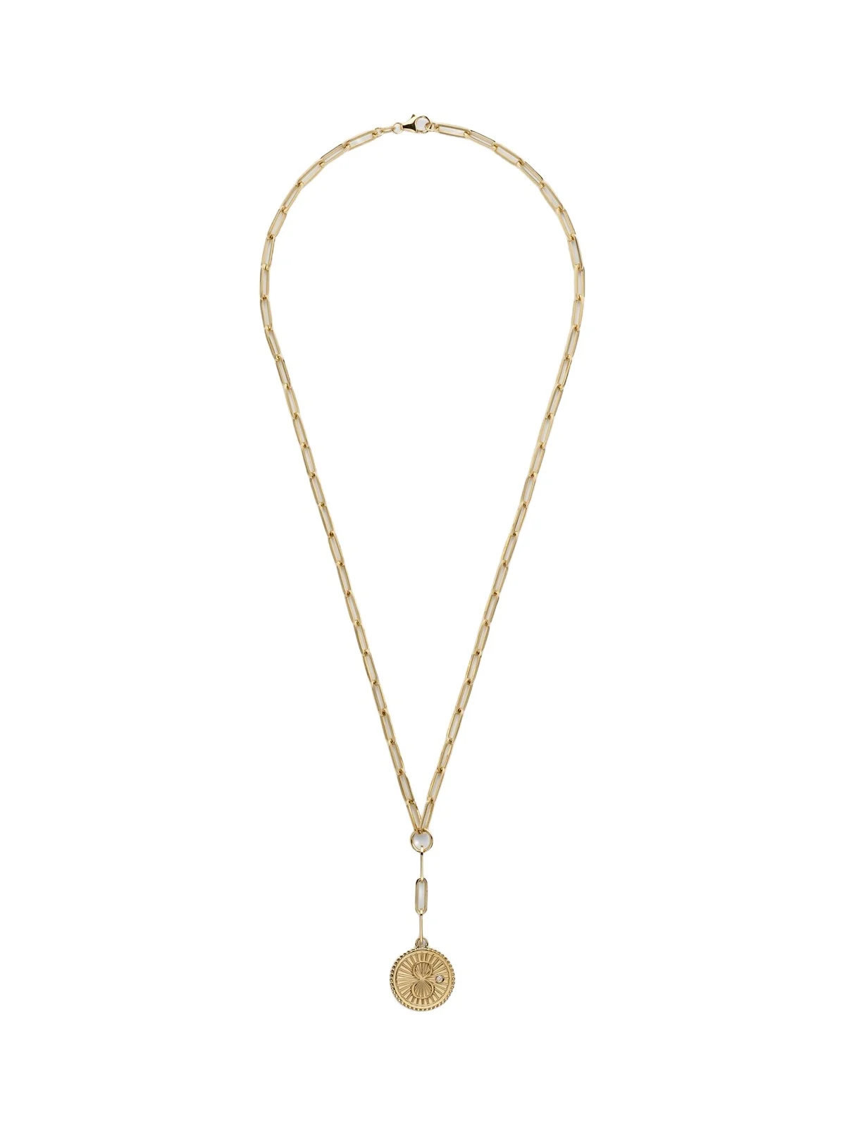 Foundrae Karma 18kt gold pendant necklace with diamond