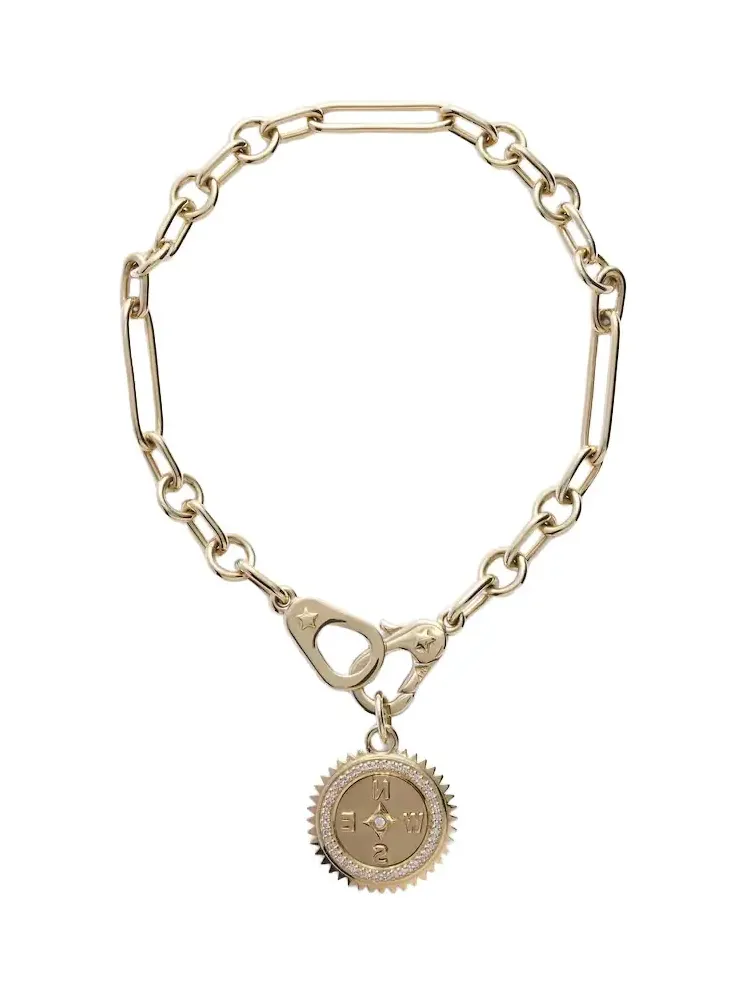 Internal Compass 18kt gold charm bracelet with diamonds Internal Compass 18kt gold charm bracelet with diamonds