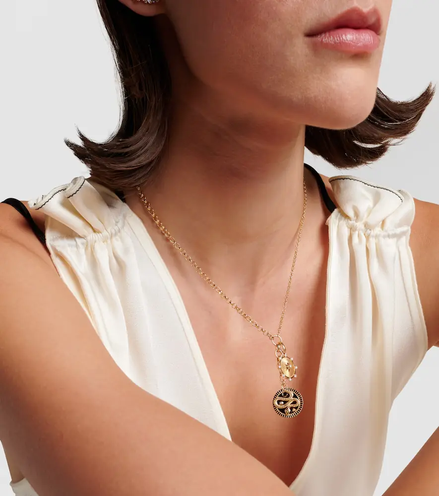 Foundrae Wholeness & True Love 18kt gold charm necklace with diamonds | Thumbnail 3