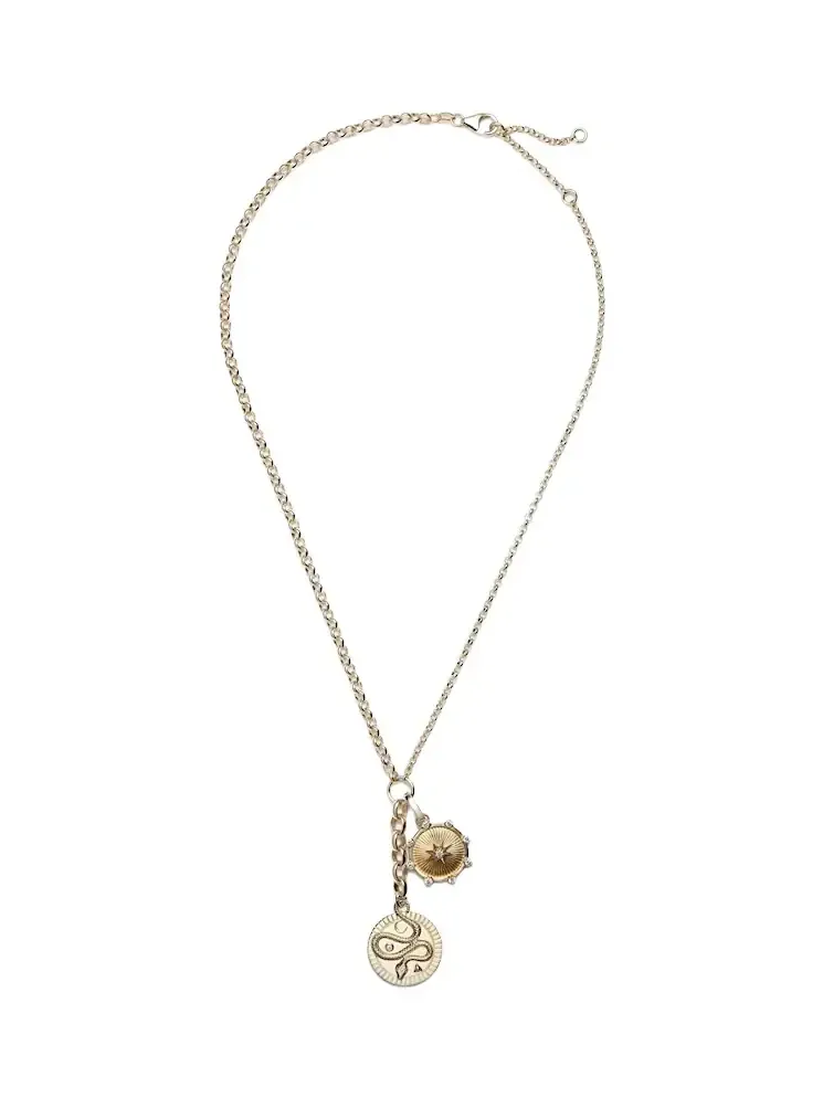 Wholeness & True Love 18kt gold charm necklace with diamonds Wholeness & True Love 18kt gold charm necklace with diamonds