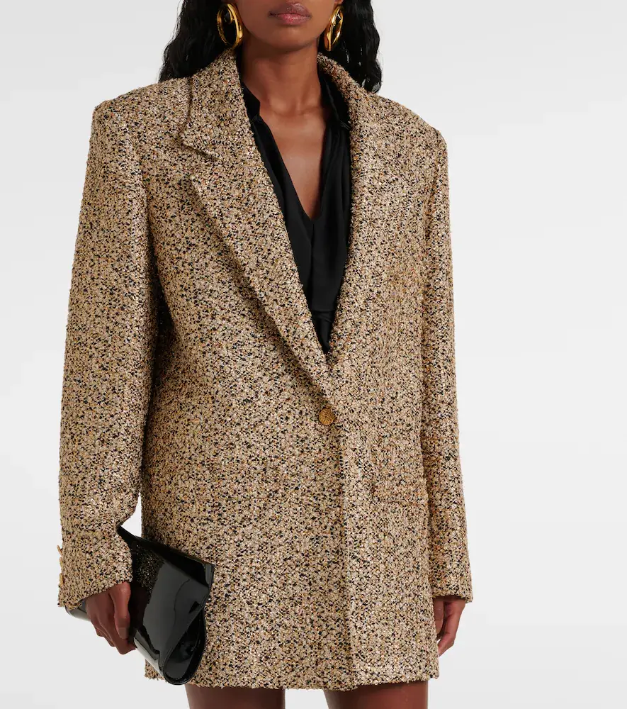 Alessandra Rich Oversized tweed lamé blazer | Thumbnail 3 Alessandra Rich Oversized tweed lamé blazer | Thumbnail 3