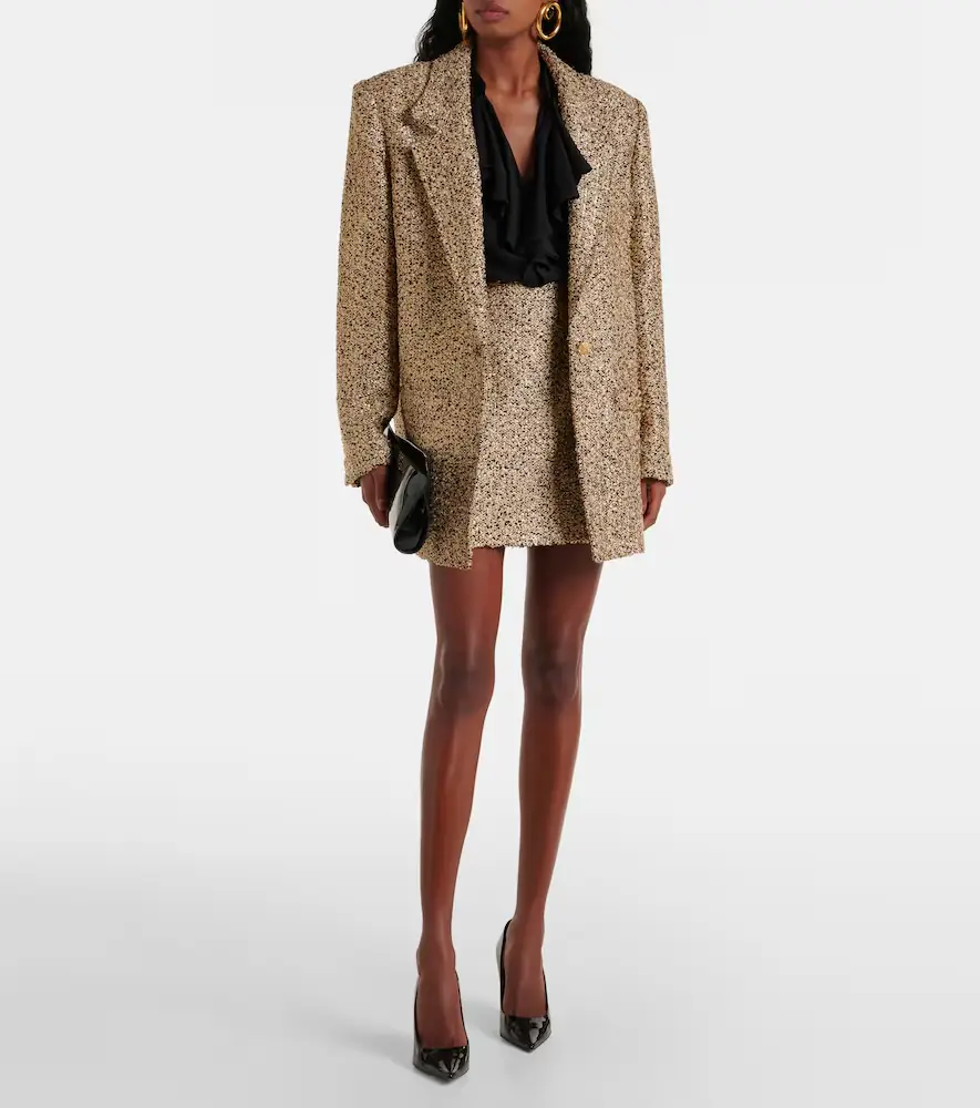 Alessandra Rich Oversized tweed lamé blazer | Thumbnail 6 Alessandra Rich Oversized tweed lamé blazer | Thumbnail 6