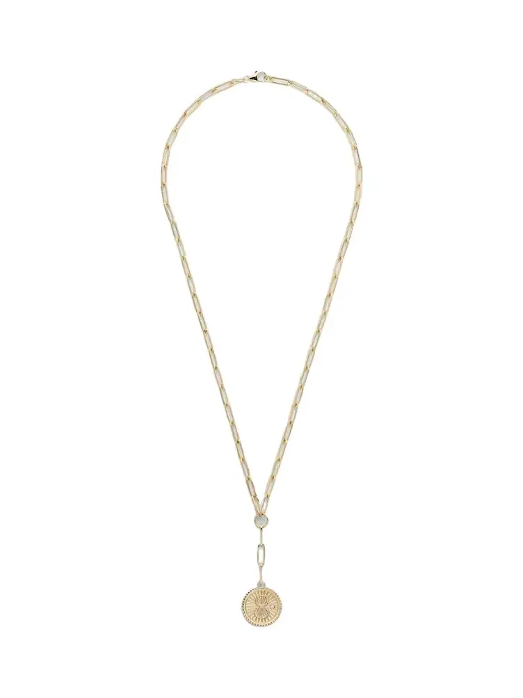 Foundrae Karma 18kt gold pendant necklace with diamond