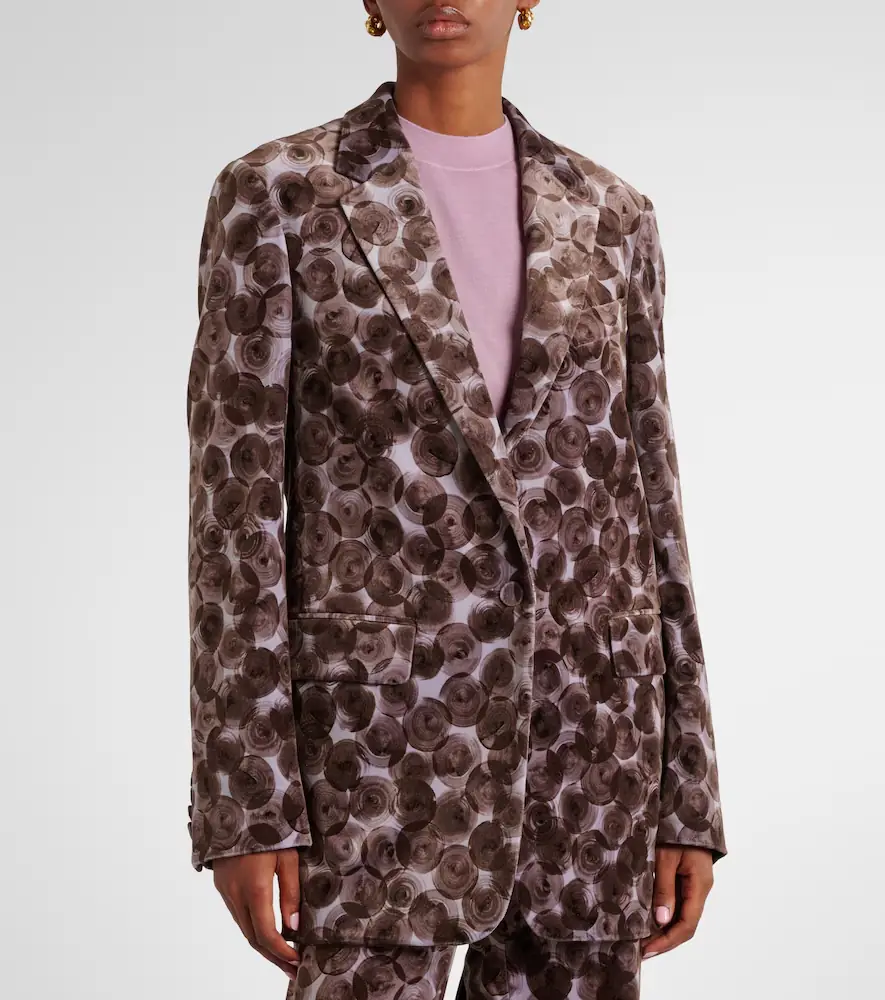 Dries Van Noten Printed cotton-blend blazer | Thumbnail 3