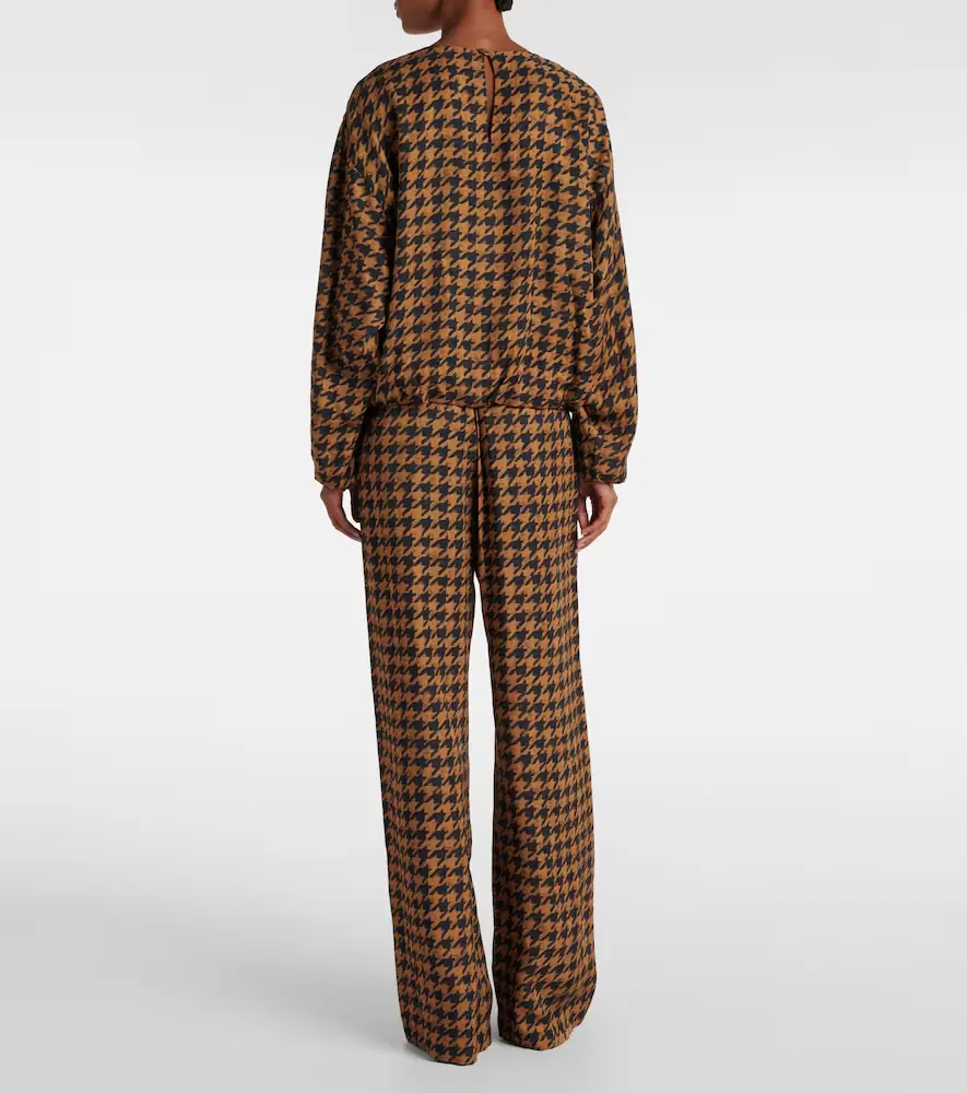 Dries Van Noten Houndstooth satin blouse | Thumbnail 3