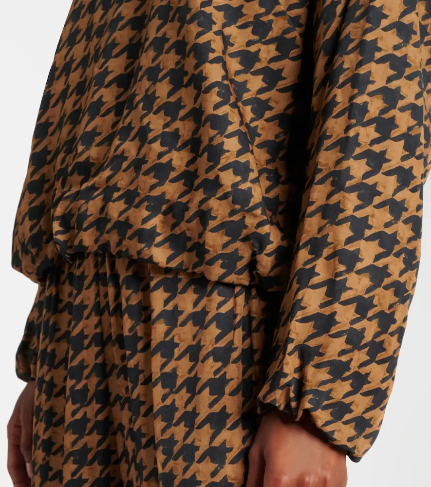 Dries Van Noten Houndstooth satin blouse | Thumbnail 6