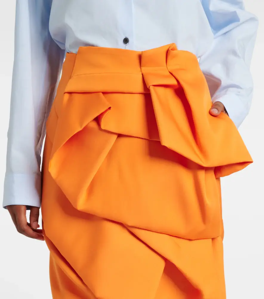 Dries Van Noten Draped satin midi skirt | Thumbnail 2