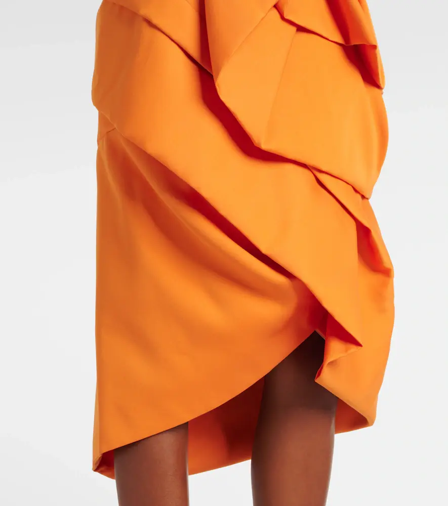 Dries Van Noten Draped satin midi skirt | Thumbnail 3